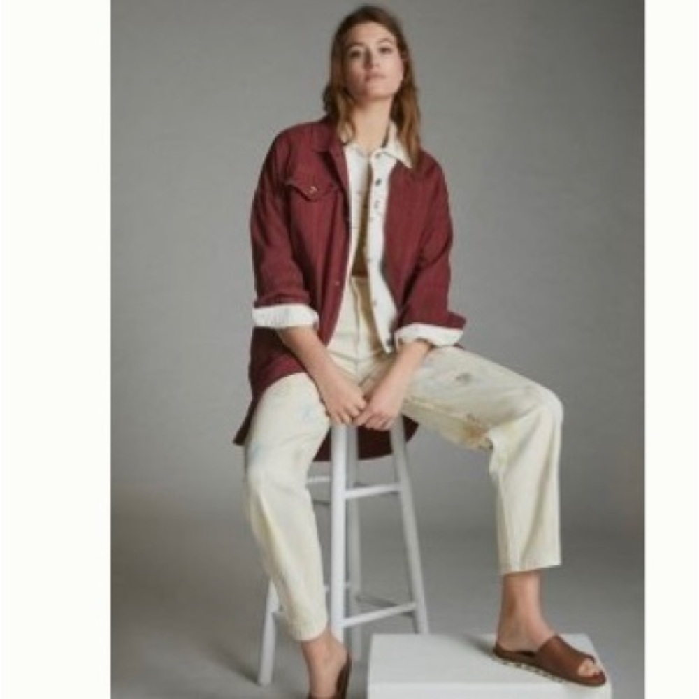 Anthropologie Louise Embroidered midi jacket sz XS